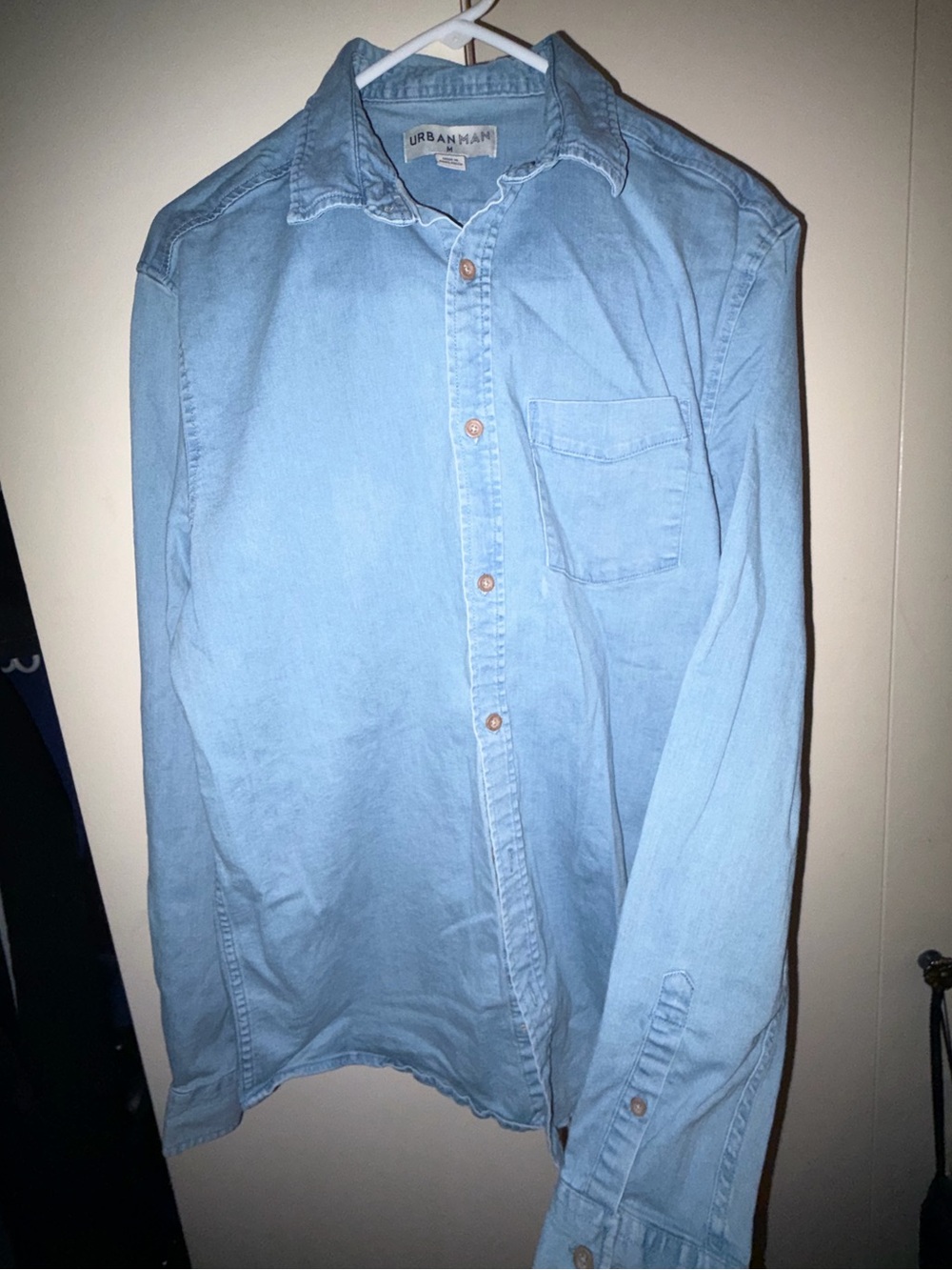 Urban Man Light Blue Denim Button-Down Shirt